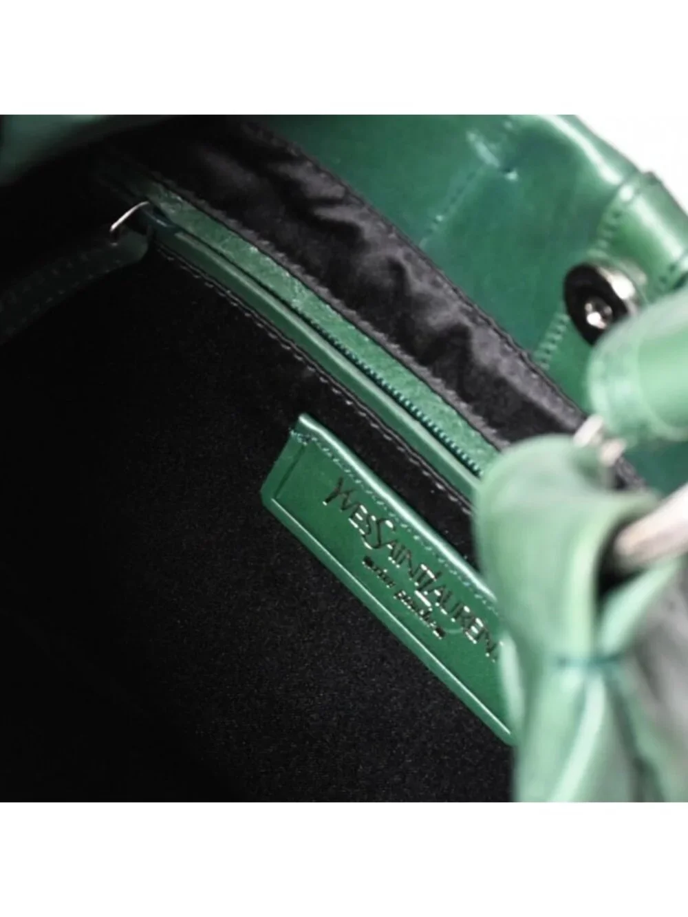 Saint Laurent Rive Gauche Leather Hobo Shoulder Bag Tom Ford Era Pleated Green
